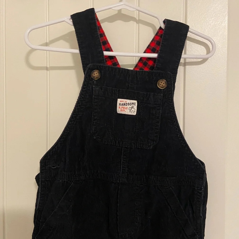 EUC Carter’s baby boy’s black‎ corduroy pants overalls 18 months